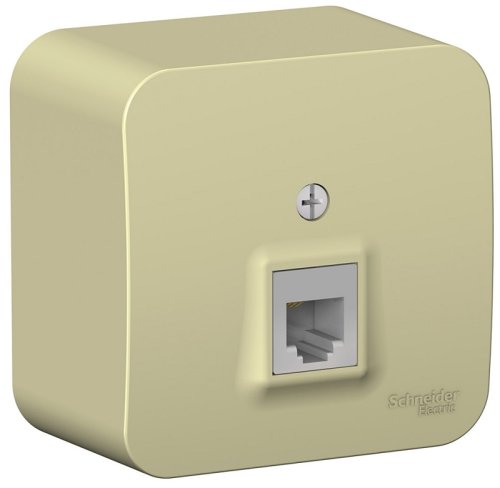 Розетка телефонная накладная Systeme Electric Blanca 1-м. RJ11 бежевый картинка